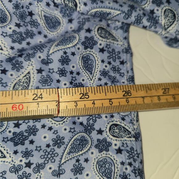 Attore Camicia Mens XXXL Long Sleeve Button Down Shirt Blue Paisley Flip Cuffs - Picture 9 of 11
